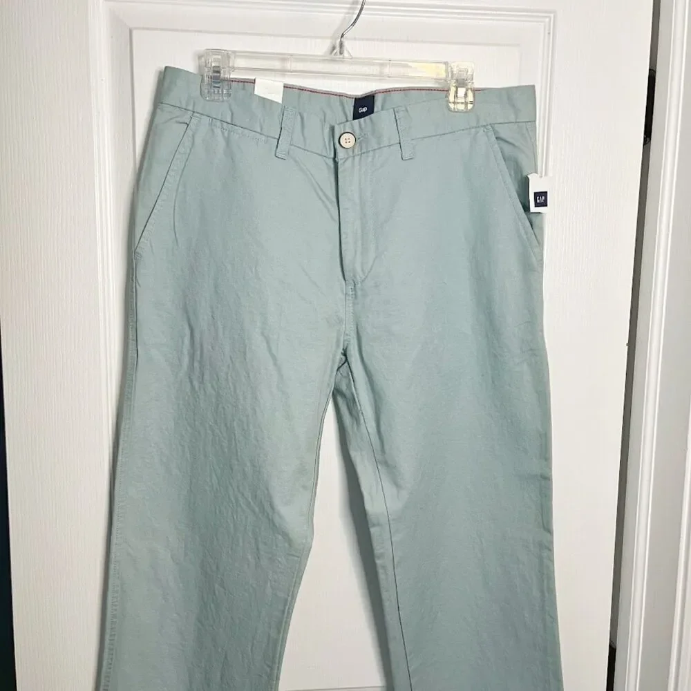 Gap Outlet NWT Slub High Rise Linen/Cotton Pocket Relaxed Fit Khaki Chino Pants